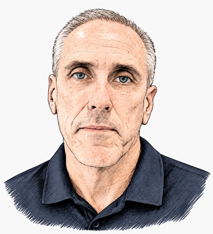 Illustrated portrait of Brad Rourke
